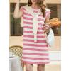 image:imageAcelitt Womens Summer Crewneck Striped Dress with PocketsSXXLPink