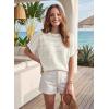 image:imageAcelitt Womens Short Sleeve Knit Sweater Tops SXXLOffwhite