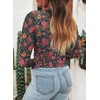 image:imageAcelitt Mesh Tops for Women Sexy Sheer Long Sleeve Shirts Casual Crew Neck Floral BlouseFloral Red