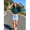 image:imageAcelitt Womens Chiffon Cape Blouse Asymmetrical Flowy Batwing Sleeve Crop Top Dressy Sheer Shawl ShirtBeige