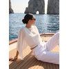 image:imageAcelitt Womens Chiffon Cape Blouse Asymmetrical Flowy Batwing Sleeve Crop Top Dressy Sheer Shawl ShirtDark Brown