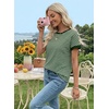 image:imageAcelitt Womens Short Sleeve Knit Tops 2026 Trendy Crewneck Striped T Shirts Casual Summer Blouses OutfitsBlack