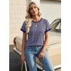 image:imageAcelitt Womens Short Sleeve Knit Tops 2026 Trendy Crewneck Striped T Shirts Casual Summer Blouses OutfitsBlack