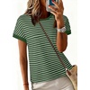 image:imageAcelitt Womens Short Sleeve Knit Tops 2026 Trendy Crewneck Striped T Shirts Casual Summer Blouses OutfitsBlackish Green