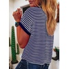 image:imageAcelitt Womens Short Sleeve Knit Tops 2026 Trendy Crewneck Striped T Shirts Casual Summer Blouses OutfitsDirty Blue