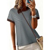 image:imageAcelitt Womens Short Sleeve Knit Tops 2026 Trendy Crewneck Striped T Shirts Casual Summer Blouses OutfitsGreen Bay