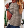 image:imageAcelitt Womens Short Sleeve Knit Tops 2026 Trendy Crewneck Striped T Shirts Casual Summer Blouses OutfitsPale Khaki