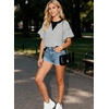 image:imageAcelitt Womens Short Sleeve Knit Tops 2026 Trendy Crewneck Striped T Shirts Casual Summer Blouses OutfitsV Black