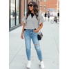 image:imageAcelitt Womens Short Sleeve Knit Tops 2026 Trendy Crewneck Striped T Shirts Casual Summer Blouses OutfitsV Black