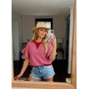 image:imageAcelitt Womens Short Sleeve Knit Tops 2026 Trendy Crewneck Striped T Shirts Casual Summer Blouses OutfitsV Rose
