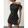image:imageAcelitt Womens Summer Floral Off Shoulder DressSXXLDot Black