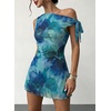 image:imageAcelitt Womens Summer Floral Off Shoulder DressSXXLBlue2