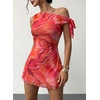 image:imageAcelitt Womens Summer Floral Off Shoulder DressSXXLOrange2