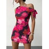 image:imageAcelitt Womens Summer Floral Off Shoulder DressSXXLRose2