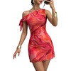 image:imageAcelitt Womens Summer Floral Off Shoulder DressSXXLOrange2