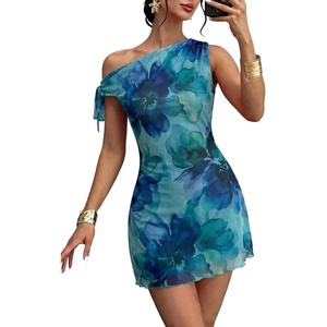 image:imageAcelitt Womens Summer Floral Off Shoulder DressSXXLBlue2