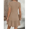 image:imageAcelitt Womens Summer V Neck Short Sleeve Dress SXXLApricot