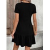 image:imageAcelitt Womens Summer V Neck Short Sleeve Dress SXXLBlack
