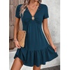 image:imageAcelitt Womens Summer V Neck Short Sleeve Dress SXXLBlue