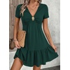 image:imageAcelitt Womens Summer V Neck Short Sleeve Dress SXXLGreen