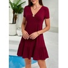 image:imageAcelitt Womens Summer V Neck Short Sleeve Dress SXXLRed