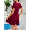 image:imageAcelitt Womens Summer V Neck Short Sleeve Dress SXXLRed