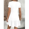 image:imageAcelitt Womens Summer V Neck Short Sleeve Dress SXXLWhite