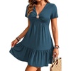 image:imageAcelitt Womens Summer V Neck Short Sleeve Dress SXXLBlue