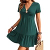 image:imageAcelitt Womens Summer V Neck Short Sleeve Dress SXXLGreen