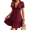 image:imageAcelitt Womens Summer V Neck Short Sleeve Dress SXXLRed