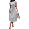 image:imageAcelitt Summer Maxi Dresses for Women 2026 Smocked Waist Gingham Dress Flowy A Line Beach Long Sundresses with PocketsGray