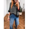 image:imageAcelitt Womens 34 Sleeve Striped Sweater TopsSXXLBlack