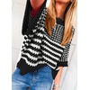 image:imageAcelitt Womens 34 Sleeve Striped Sweater TopsSXXLBlack