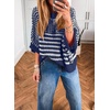 image:imageAcelitt Womens 34 Sleeve Striped Sweater TopsSXXLBlue