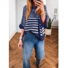 image:imageAcelitt Womens 34 Sleeve Striped Sweater TopsSXXLBlue