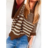 image:imageAcelitt Womens 34 Sleeve Striped Sweater TopsSXXLBrown