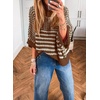 image:imageAcelitt Womens 34 Sleeve Striped Sweater TopsSXXLBrown