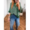 image:imageAcelitt Womens 34 Sleeve Striped Sweater TopsSXXLGreen