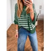 image:imageAcelitt Womens 34 Sleeve Striped Sweater TopsSXXLGreen