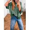 image:imageAcelitt Womens 34 Sleeve Striped Sweater TopsSXXLGreen