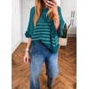 image:imageAcelitt Womens 34 Sleeve Striped Sweater TopsSXXLGreen2