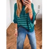 image:imageAcelitt Womens 34 Sleeve Striped Sweater TopsSXXLGreen2