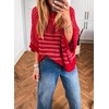 image:imageAcelitt Womens 34 Sleeve Striped Sweater TopsSXXLRed