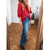 image:imageAcelitt Womens 34 Sleeve Striped Sweater TopsSXXLRed