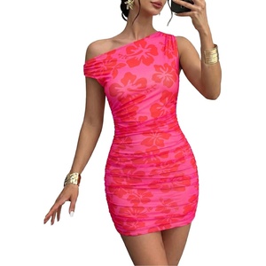image:imageAcelitt Womens Summer Floral Off Shoulder DressSXXLZ Strawberry Pink